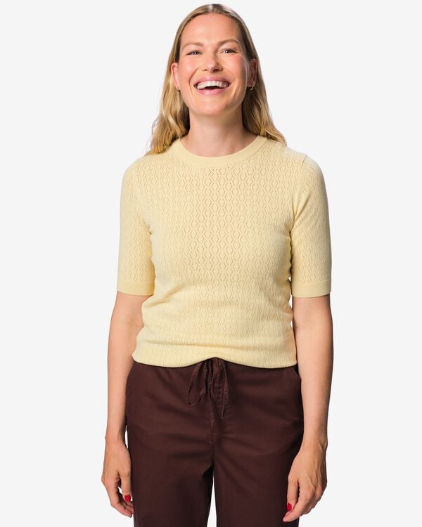 Damenpullover, strukturiert hellgelb hellgelb - 36212920LIGHTYELLOW - HEMA