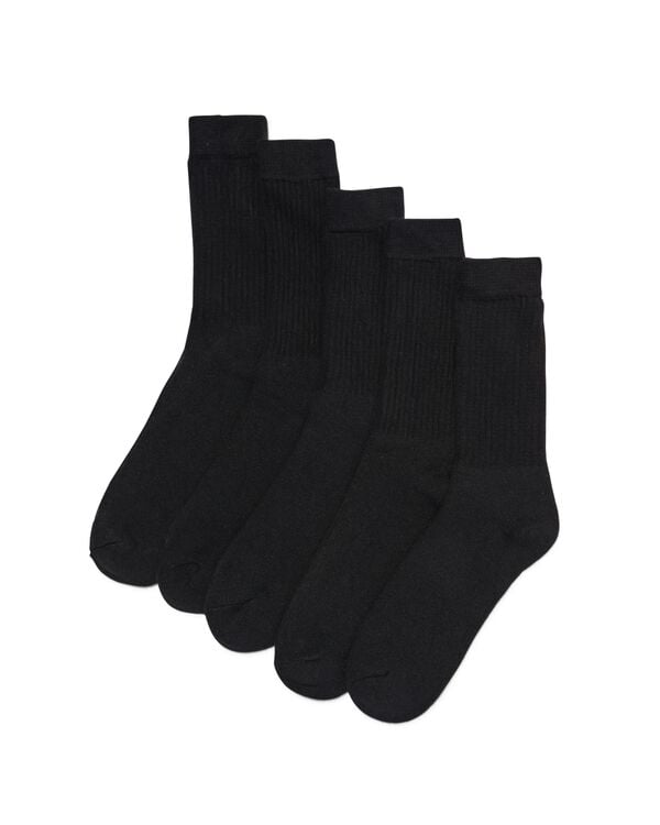 heren sportsokken - 5 paar zwart zwart - 4180010BLACK - HEMA