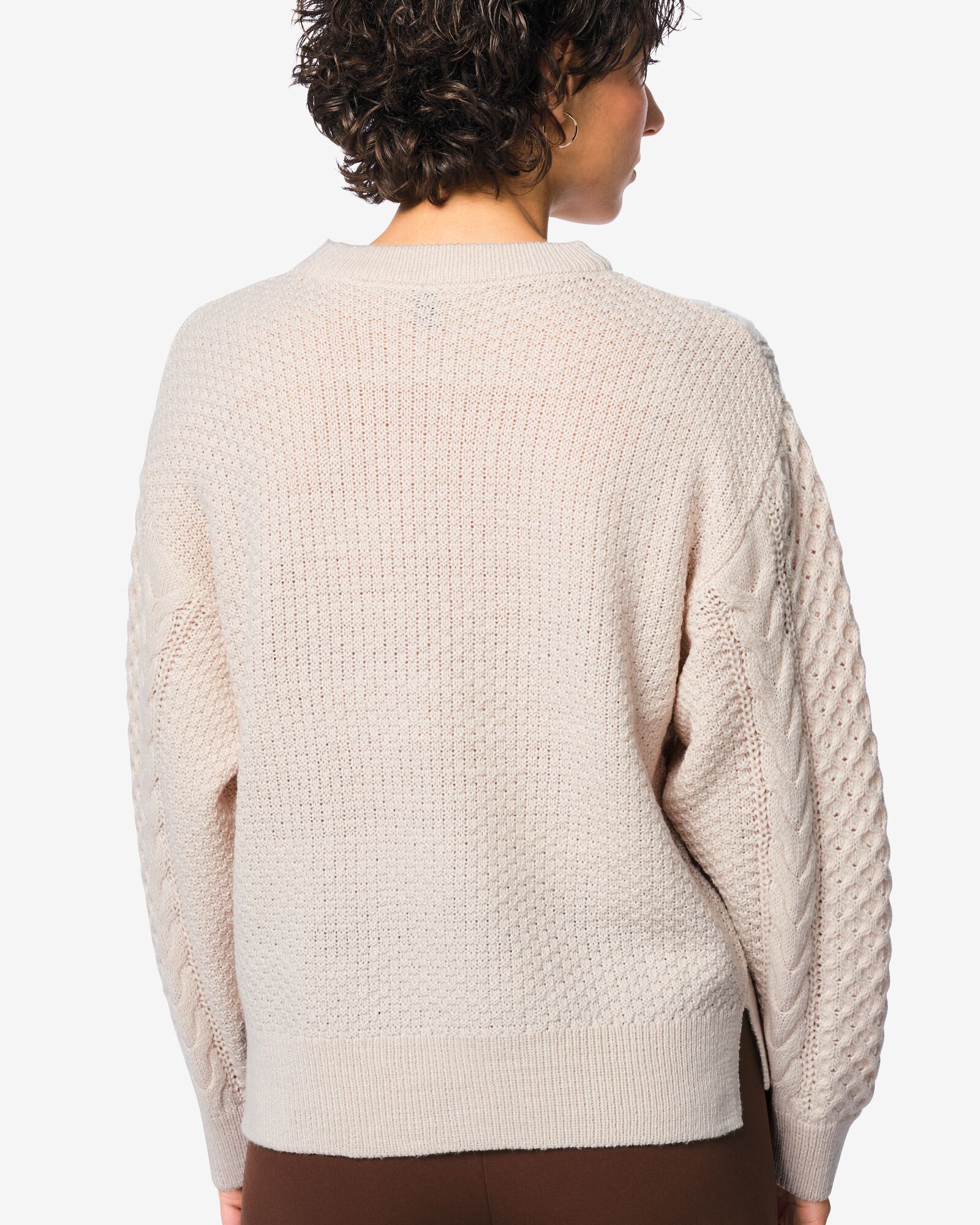 pull femme torsades grosse maille beige beige - 36214550BEIGE - HEMA