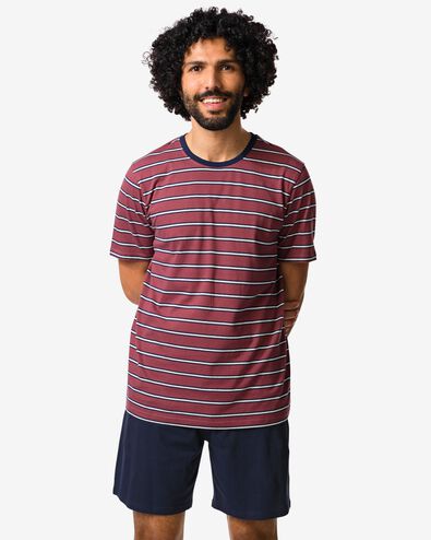 pyjashort homme Jaap jersey retro bleu fonc&eacute; - 23686510DARKBLUE - HEMA
