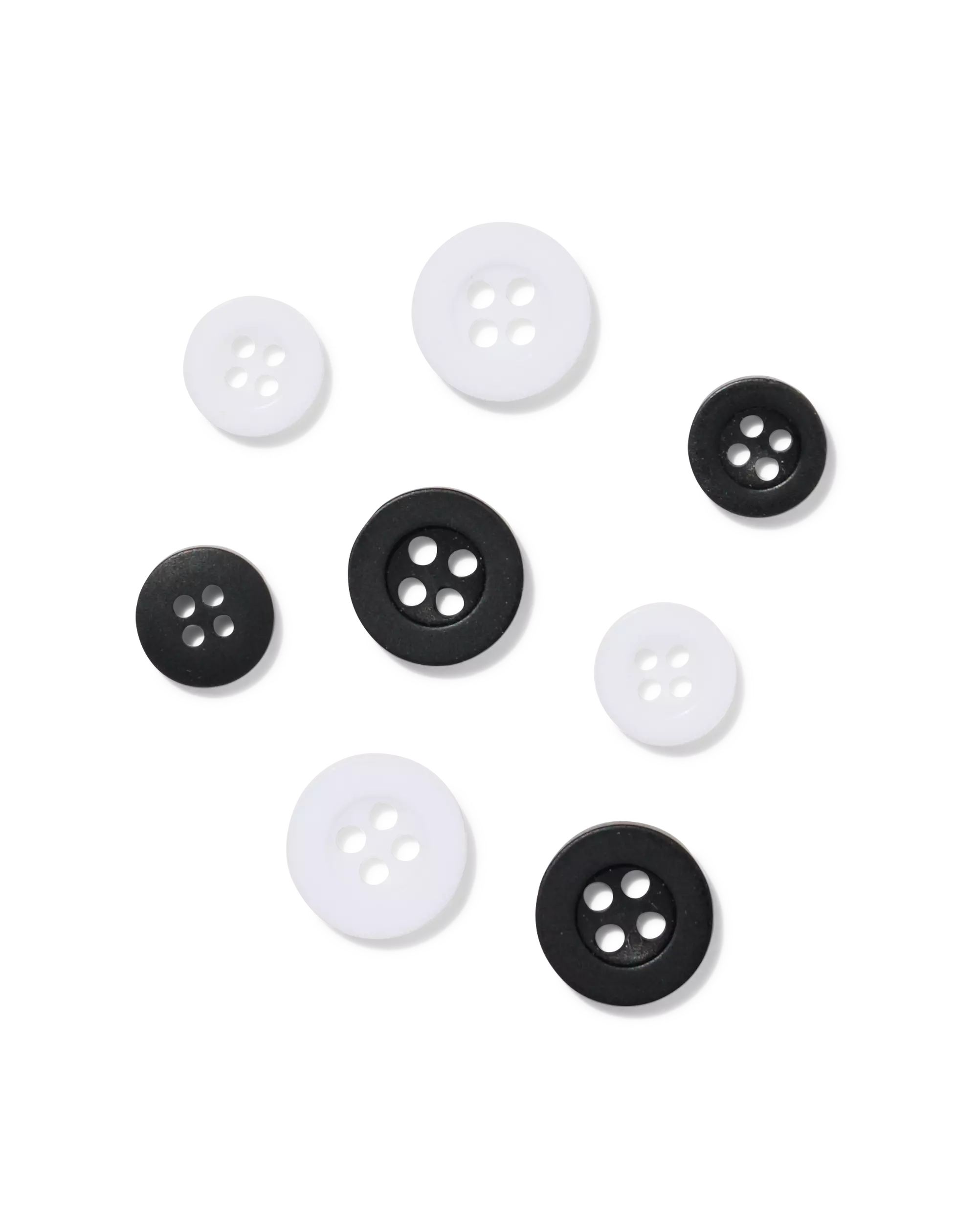 Knopfset Schwarz-Weiß – 8 Stück