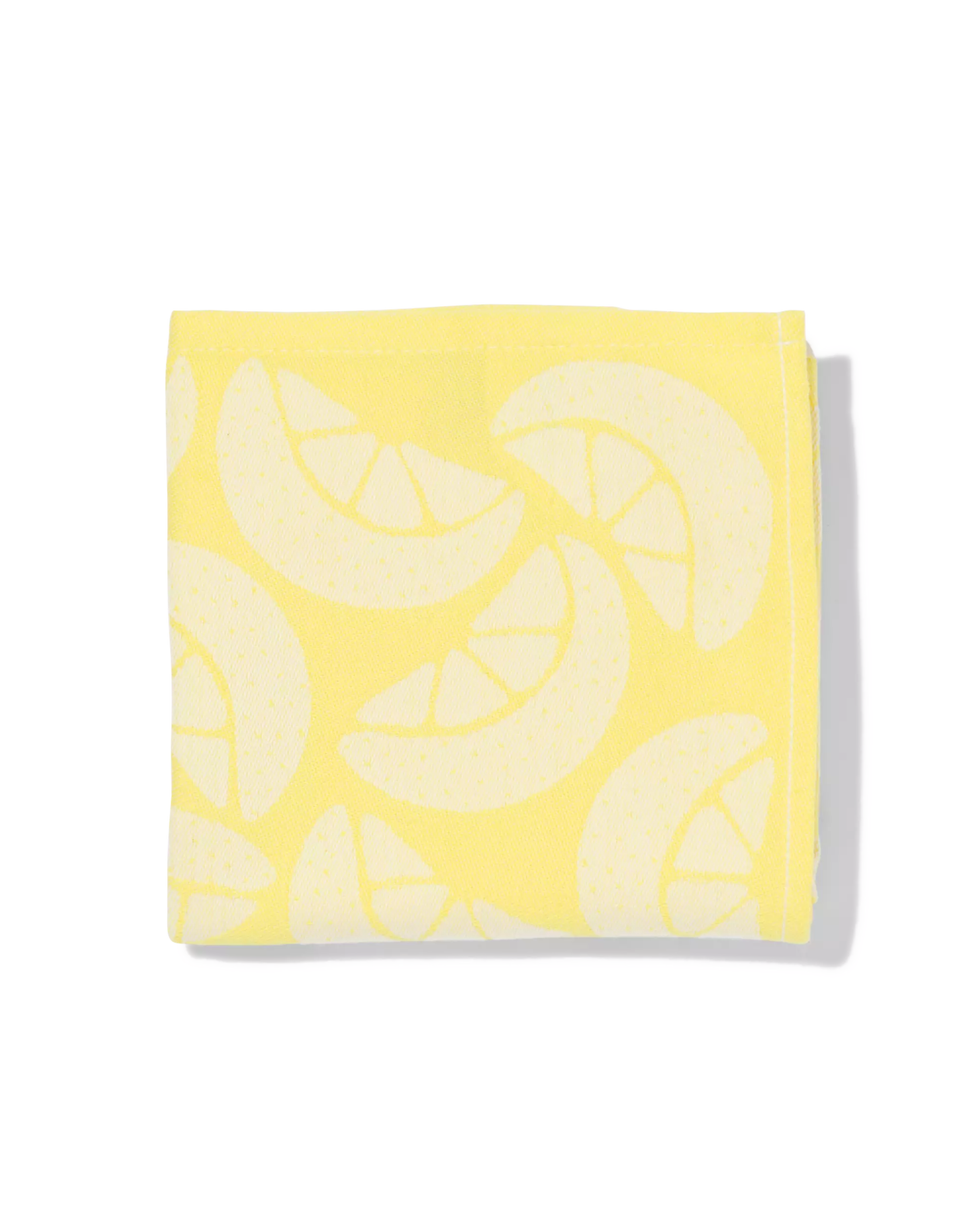 torchon 65x65 cm coton citrons jaune