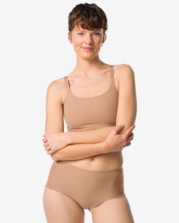 medium corrigerende slip hoge taille met kant lichtbruin