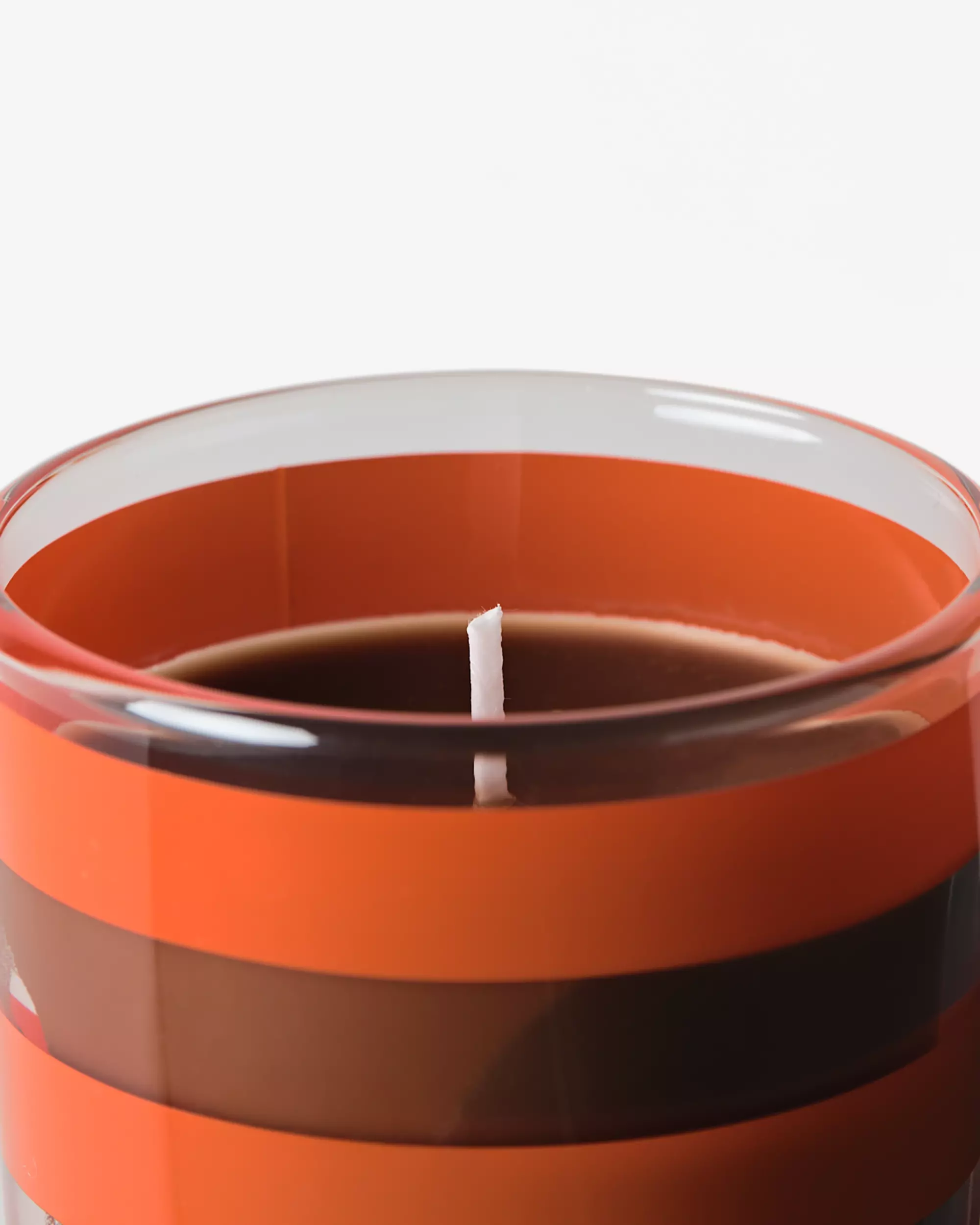 bougie parfumée ⌀7x8 cm verre rayures bois de santal 