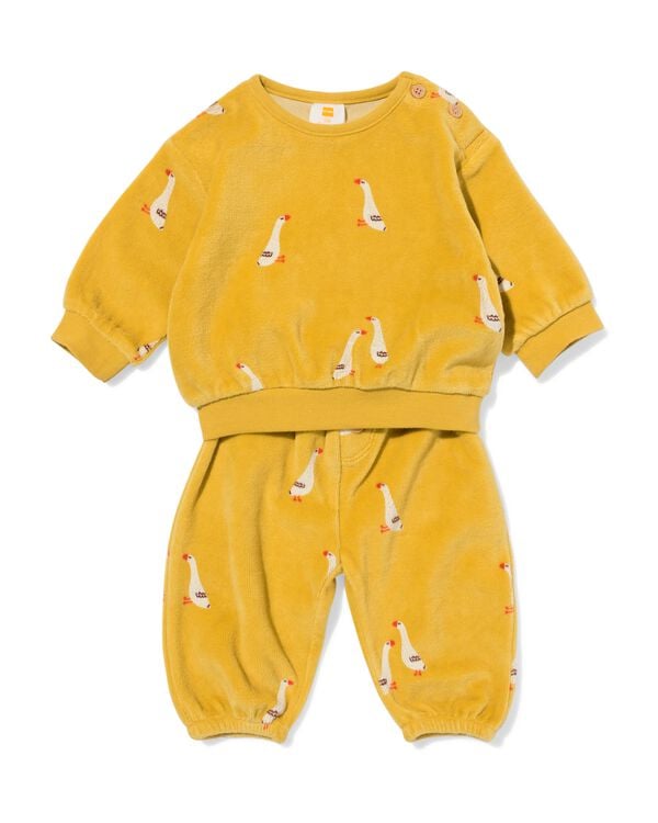 babykledingset velours ganzen olijf olijf - 33460720OLIVE - HEMA