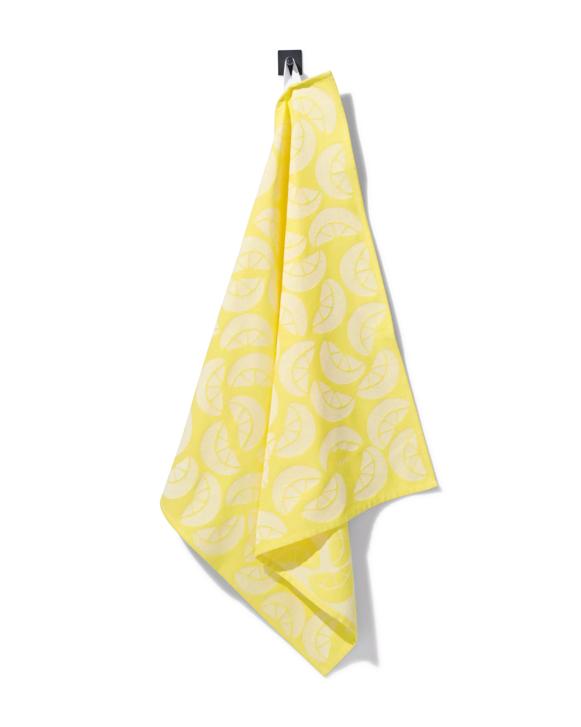 torchon 65x65 cm coton citrons jaune