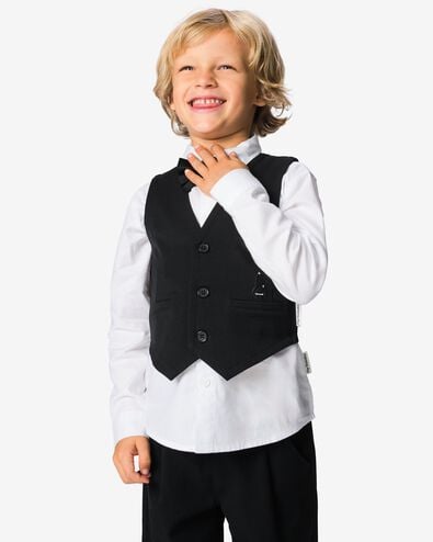 gilet enfant piqu&eacute; Takkie  noir noir - 30730903BLACK - HEMA