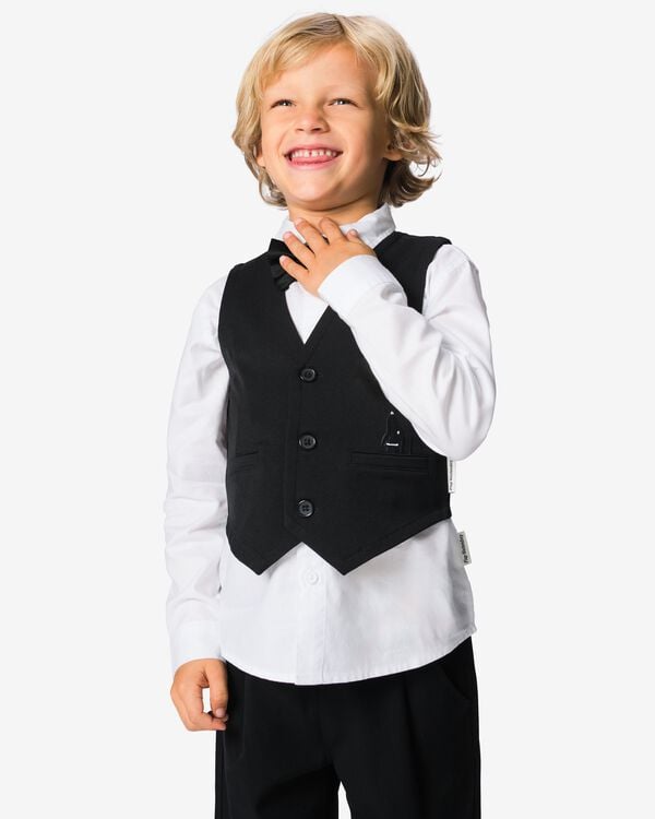 gilet enfant piqu&eacute; Takkie  noir noir - 30730903BLACK - HEMA