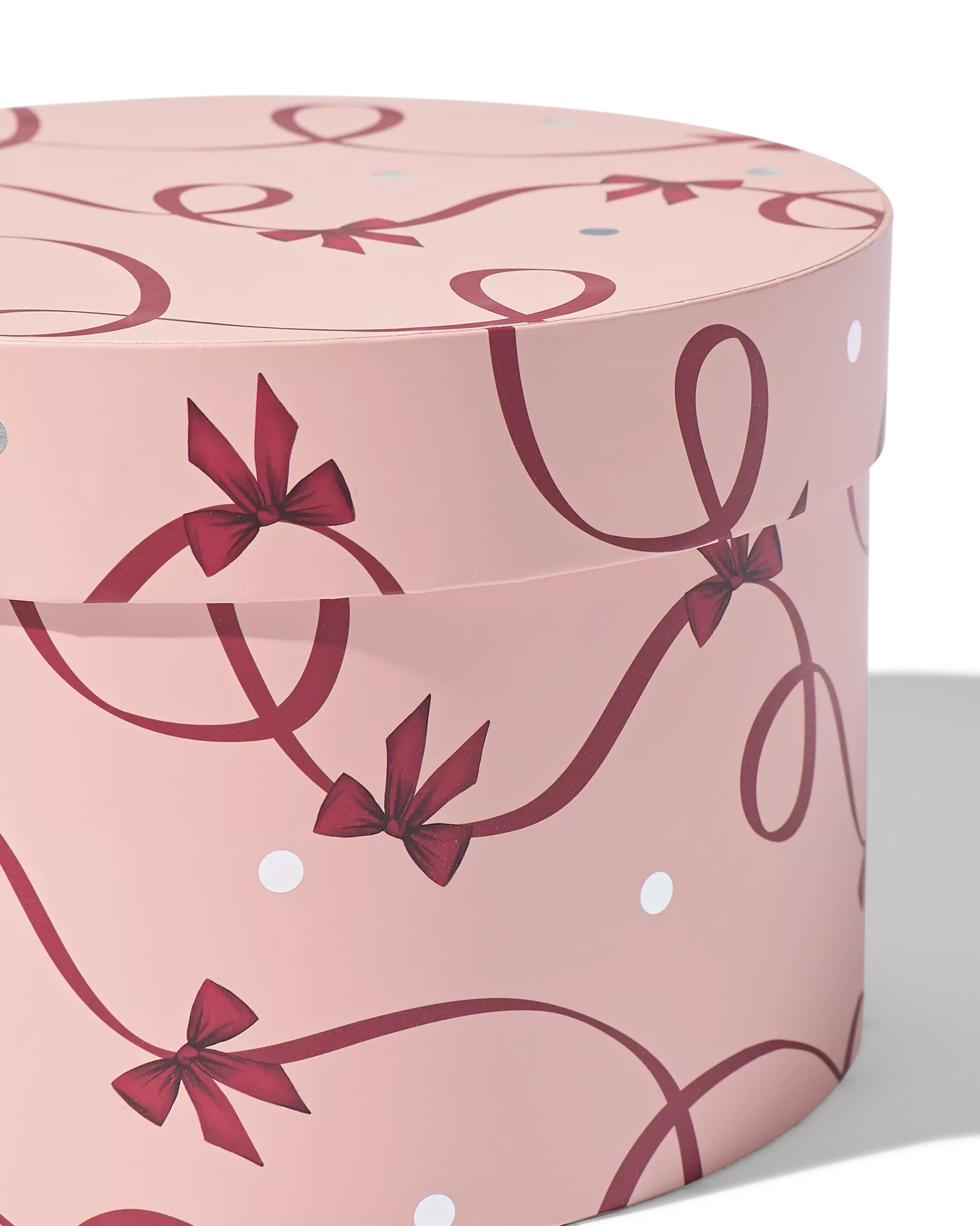 Geschenkkarton, ⌀ 23,4 × 15 cm, Schleifen