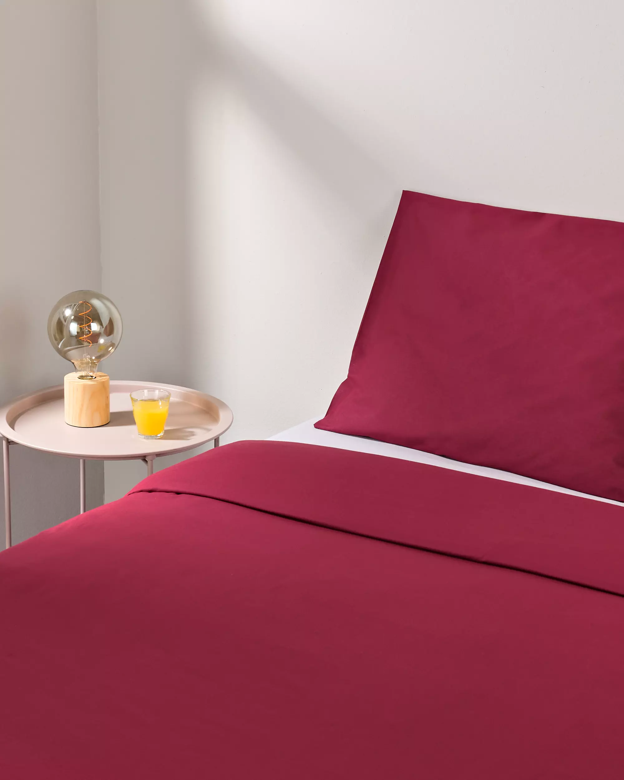 housse de couette 140x200/220 coton doux rouge