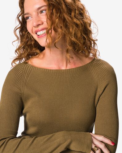 damestrui Louisa rib middenbruin middenbruin - 36214880MIDBROWN - HEMA