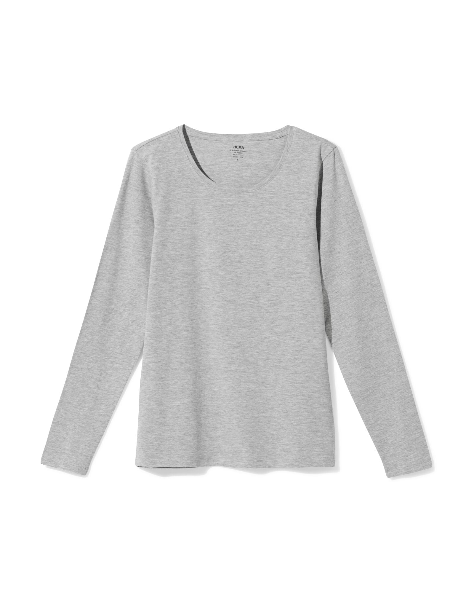 t-shirt femme jersey slim fit col en o gris clair gris clair - 36305740LIGHTGREY - HEMA