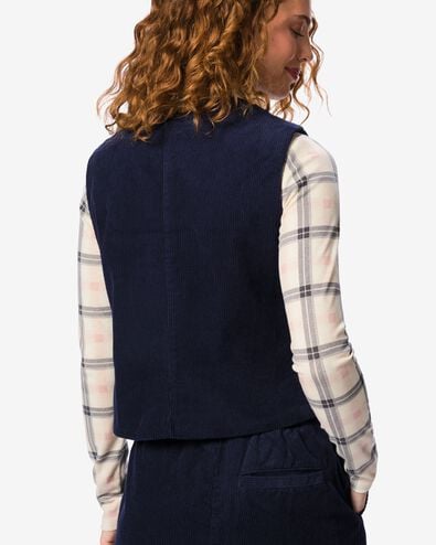 damesgilet rib donkerblauw donkerblauw - 36215230DARKBLUE - HEMA