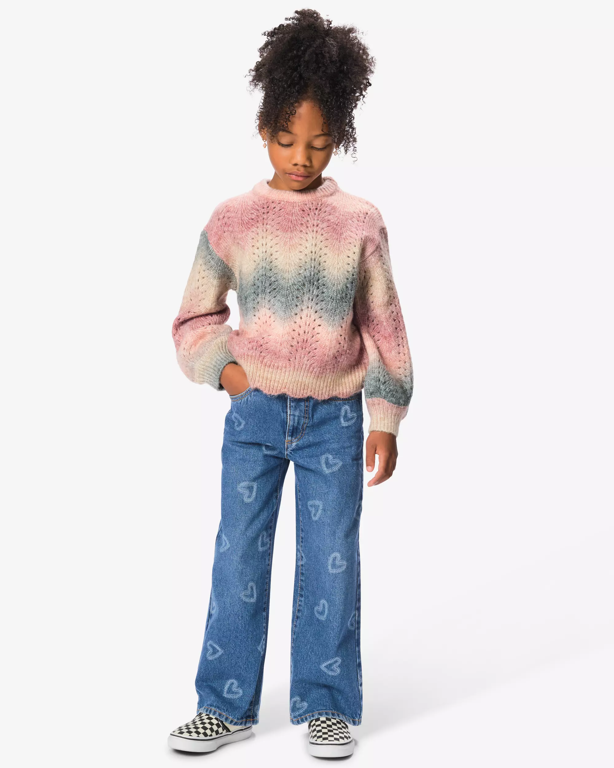 jean enfant coupe classique cœurs