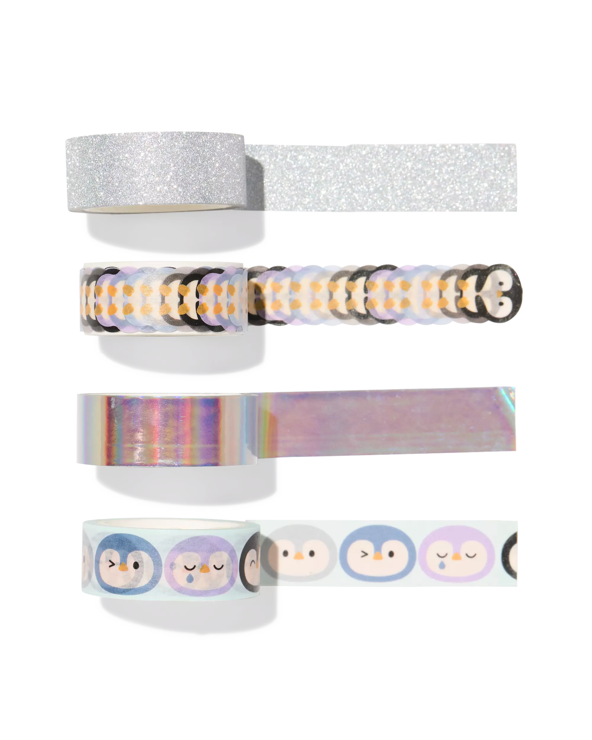 Washi Tape, 5 m × 1,5 cm, Pinguine – 4 Stück