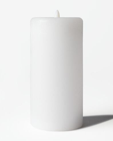 bougie pilier LED ⌀7,5 x 15 cm rustique blanc - 13550238 - HEMA