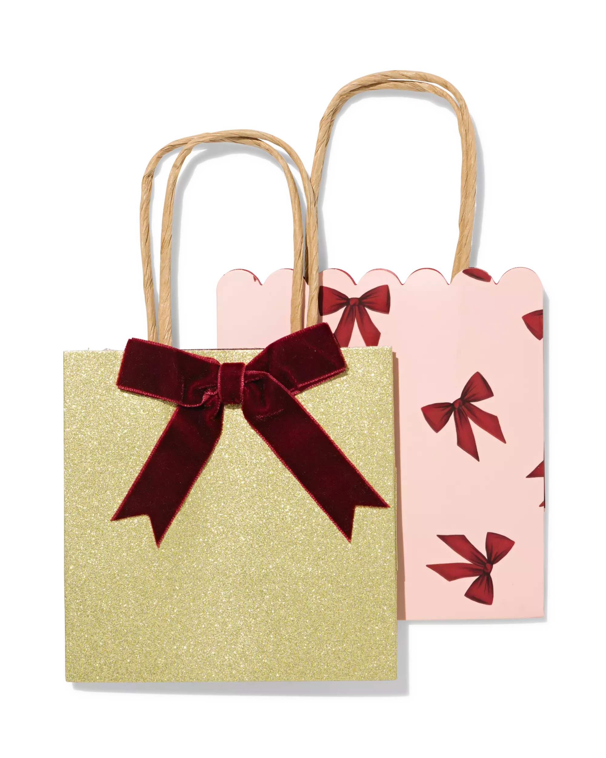 sac cadeau S 21,5 x 12,5 cm avec nœud - 2 pièces