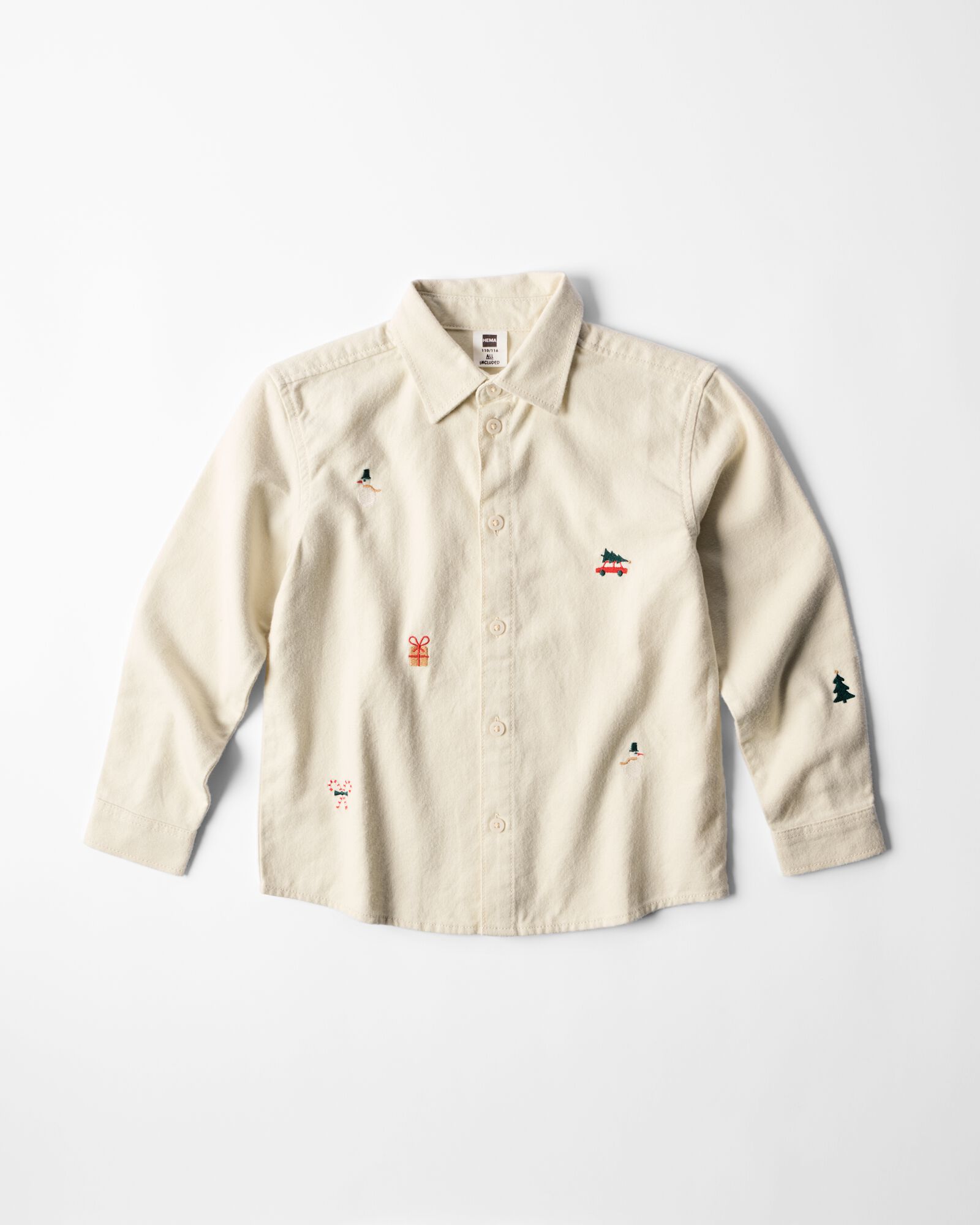 chemise enfant bonhomme de neige &eacute;cru &eacute;cru - 30731602ECRU - HEMA
