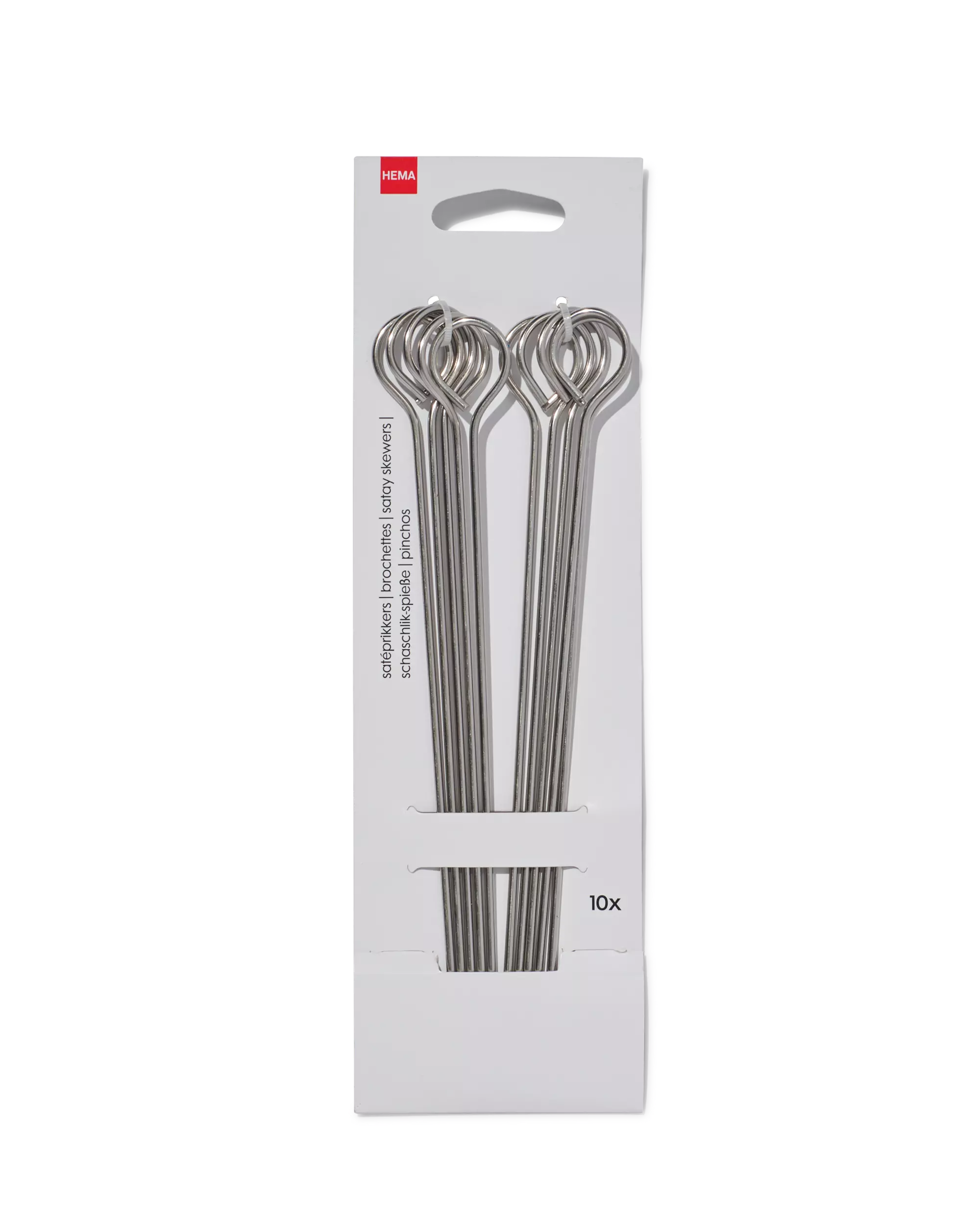 10 piques à brochettes inox