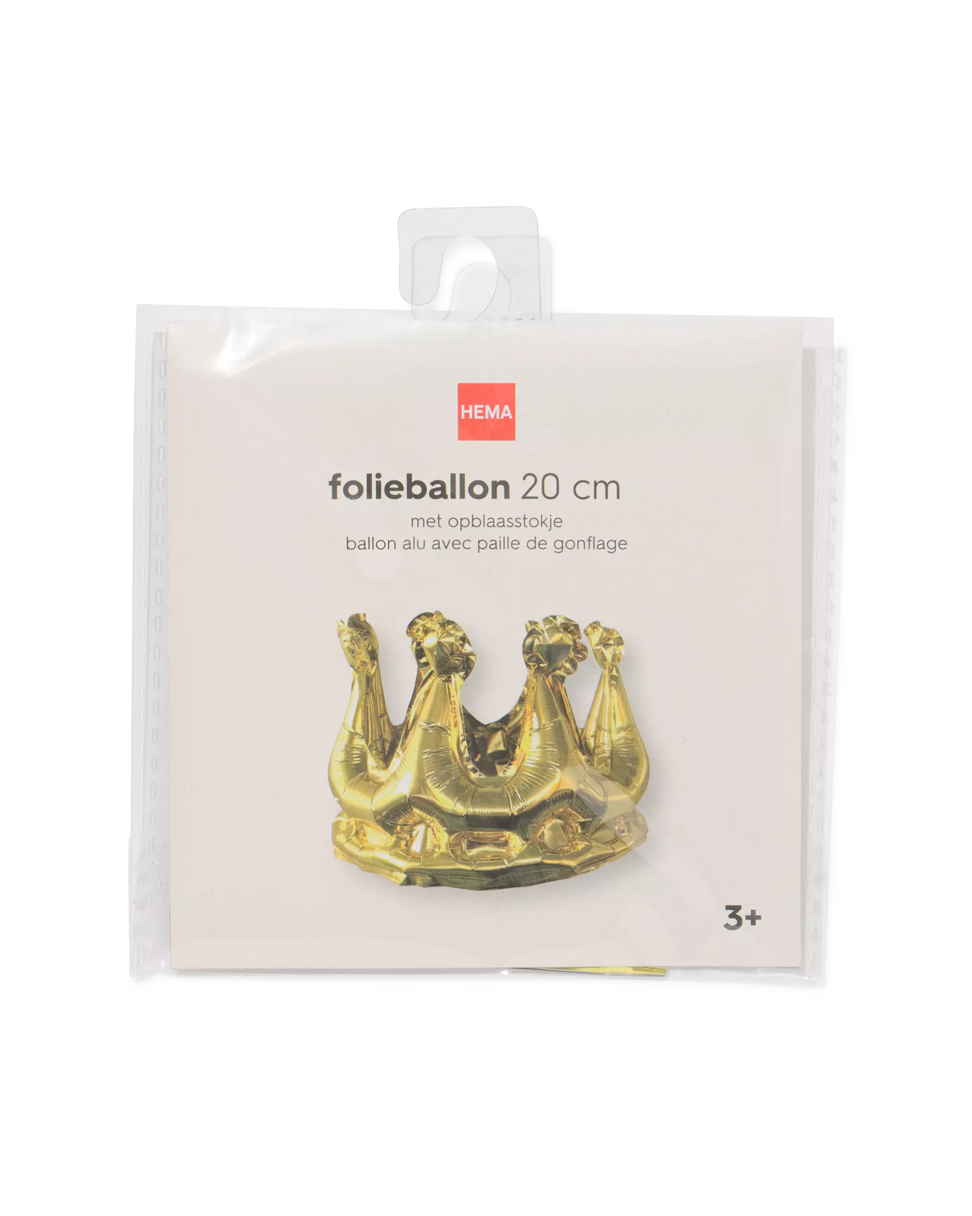 ballon alu couronne 20cm doré