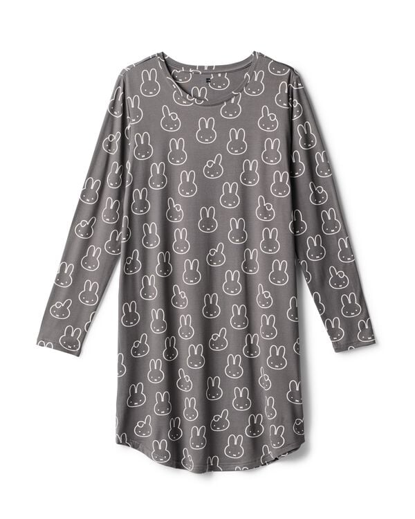 nuisette femme miffy microfibre bross&eacute;e gris fonc&eacute; gris fonc&eacute; - 23401838DARKGREY - HEMA
