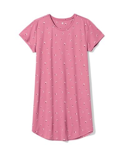 chemise de nuit femme tissu bross&eacute; micro fleurs rose rose - 23401846PINK - HEMA