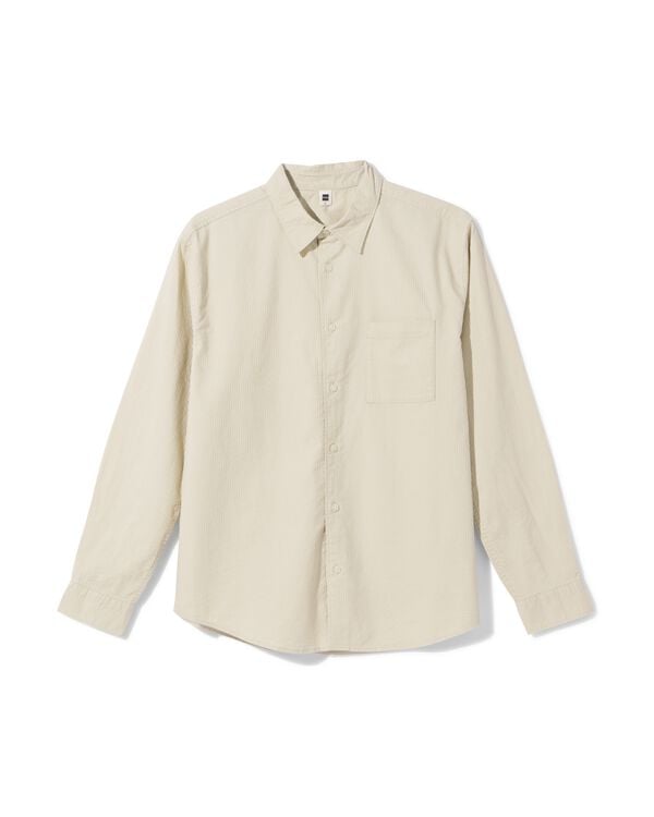 herenoverhemd Maurice seersucker gebroken wit gebroken wit - 2140220OFFWHITE - HEMA