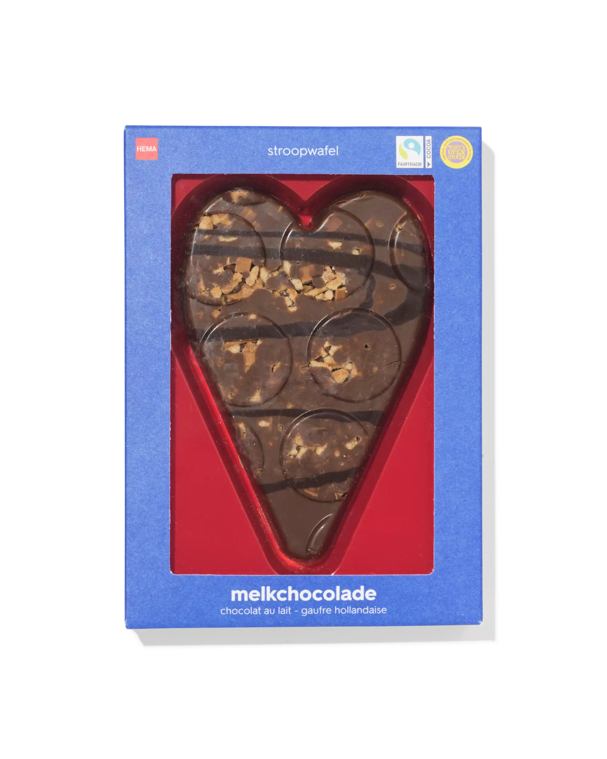 chocoladehart melk stroopwafel zeezout 125g