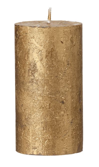bougie rustique - 7 x 13 cm - dor&eacute; dor&eacute; 7 x 13 - 13503216 - HEMA