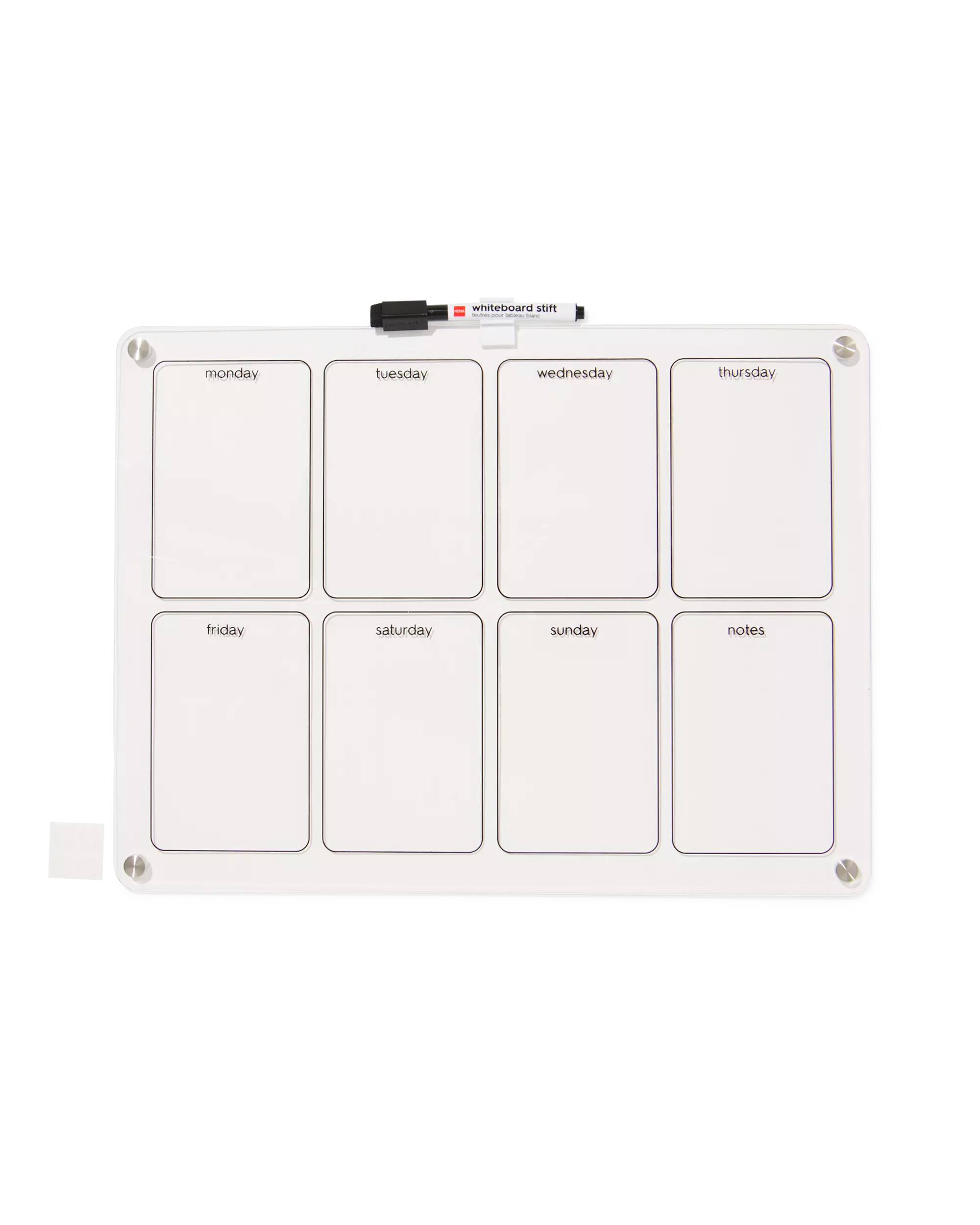 whiteboard met marker en magneten 40x30cm week