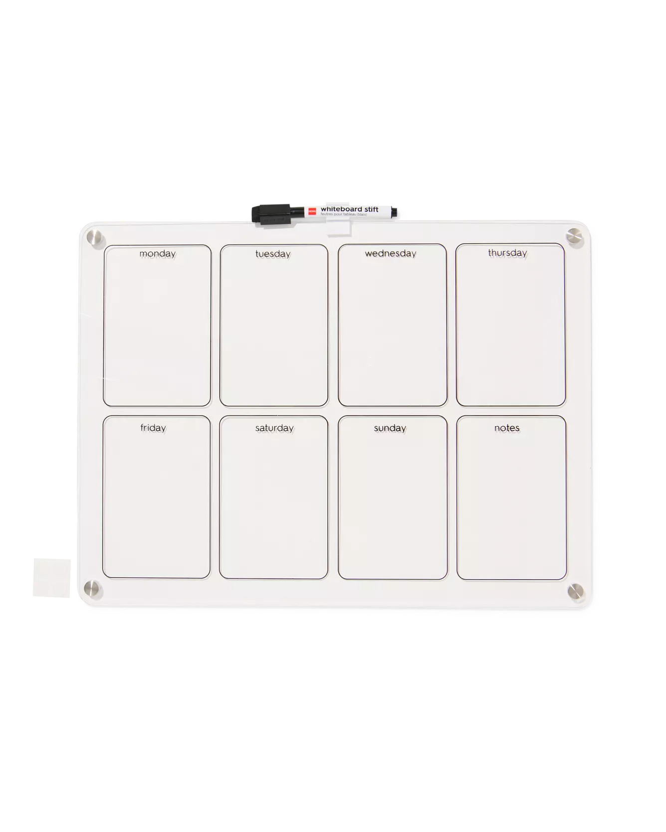 whiteboard met marker en magneten 40x30cm week