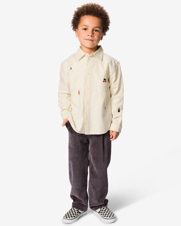 pantalon enfant coupe classique velours corduroy gris gris - 30727128GREY - HEMA