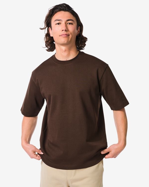 Herren-T-Shirt Oversized Fit dunkelbraun dunkelbraun - 2179030DARKBROWN - HEMA