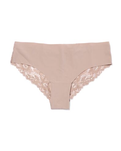 slip br&eacute;silien femme microfibre avec dentelle beige beige - 19608784BEIGE - HEMA