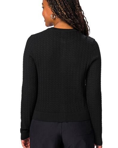 damesvest Livia kabel zwart zwart - 36213860BLACK - HEMA