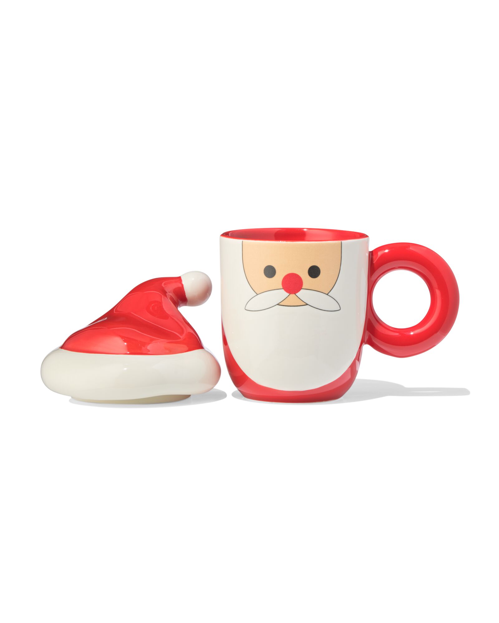 mug 14 x 16,5 cm c&eacute;ramique P&egrave;re No&euml;l avec couvercle - 41500200 - HEMA