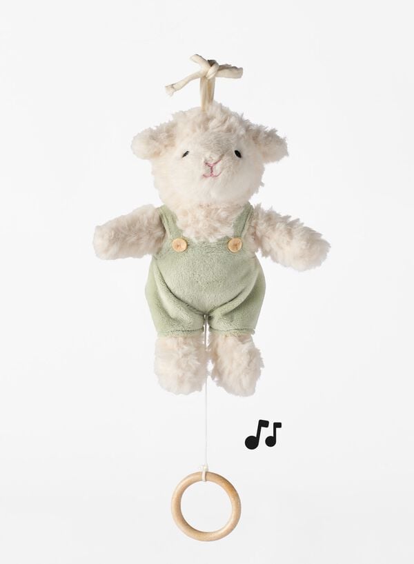 muziekknuffel 14x10x23cm lammetje - 15300157 - HEMA