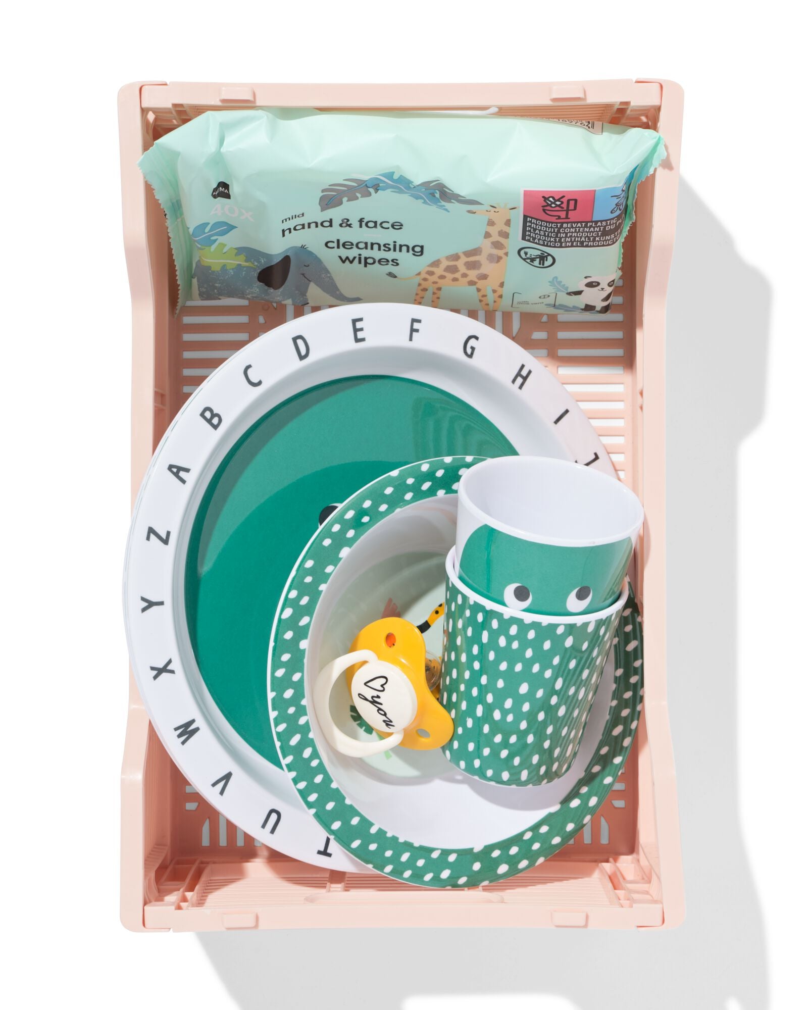 caisse pliante lettres recycl&eacute;e S rose p&acirc;le rose p&acirc;le S  20 x 30 x 11,5 - 39811071 - HEMA