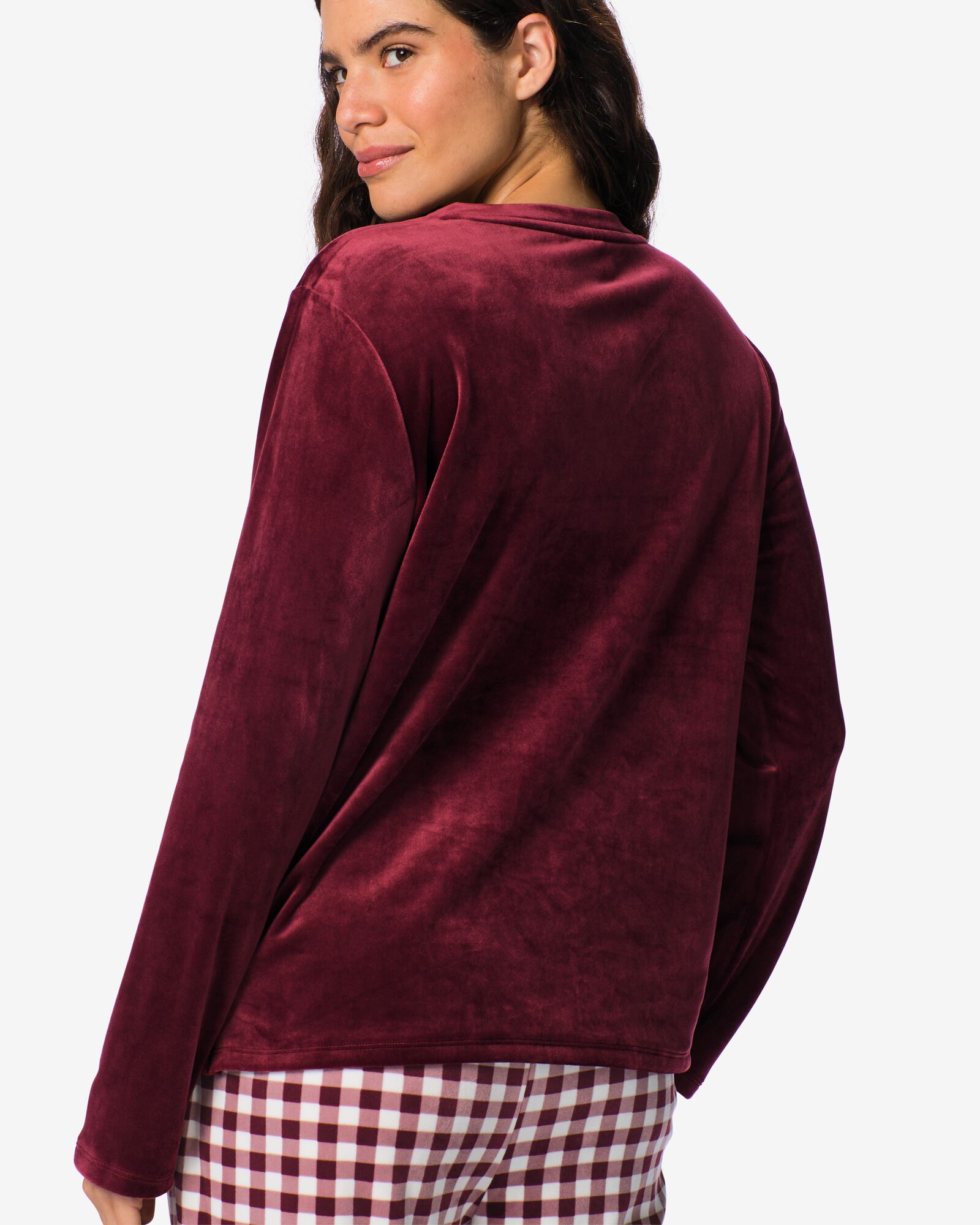 haut femme velours rouge fonc&eacute; rouge fonc&eacute; - 23401220DARKRED - HEMA