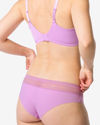 dames brazilian micro met kanten tailleband paars paars - 19602675PURPLE - HEMA