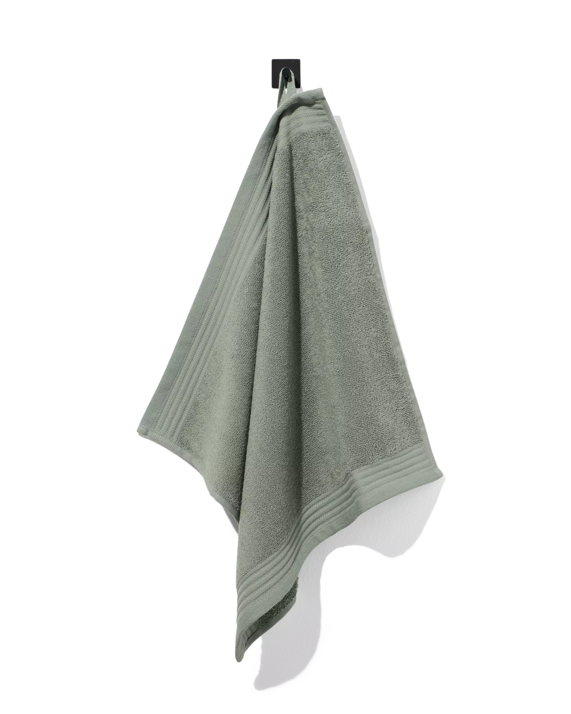essuie-mains 50x50 coton gris-vert
