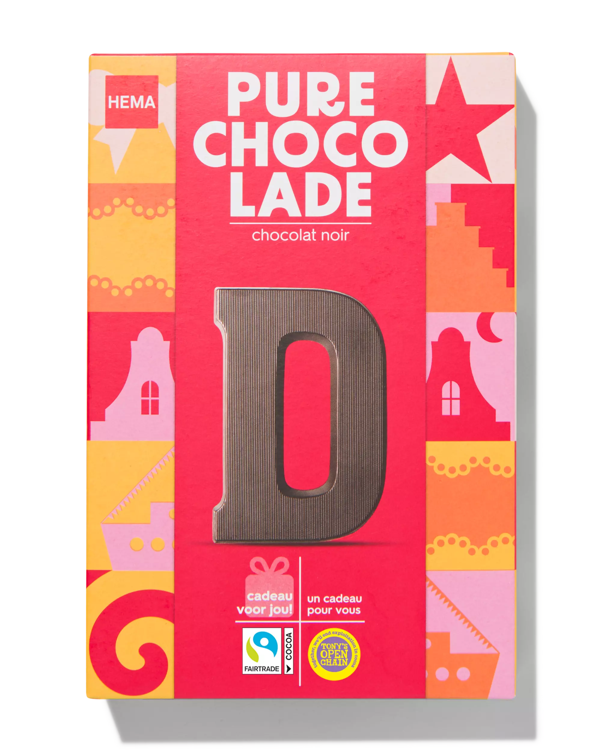 chocoladeletter puur D 140g