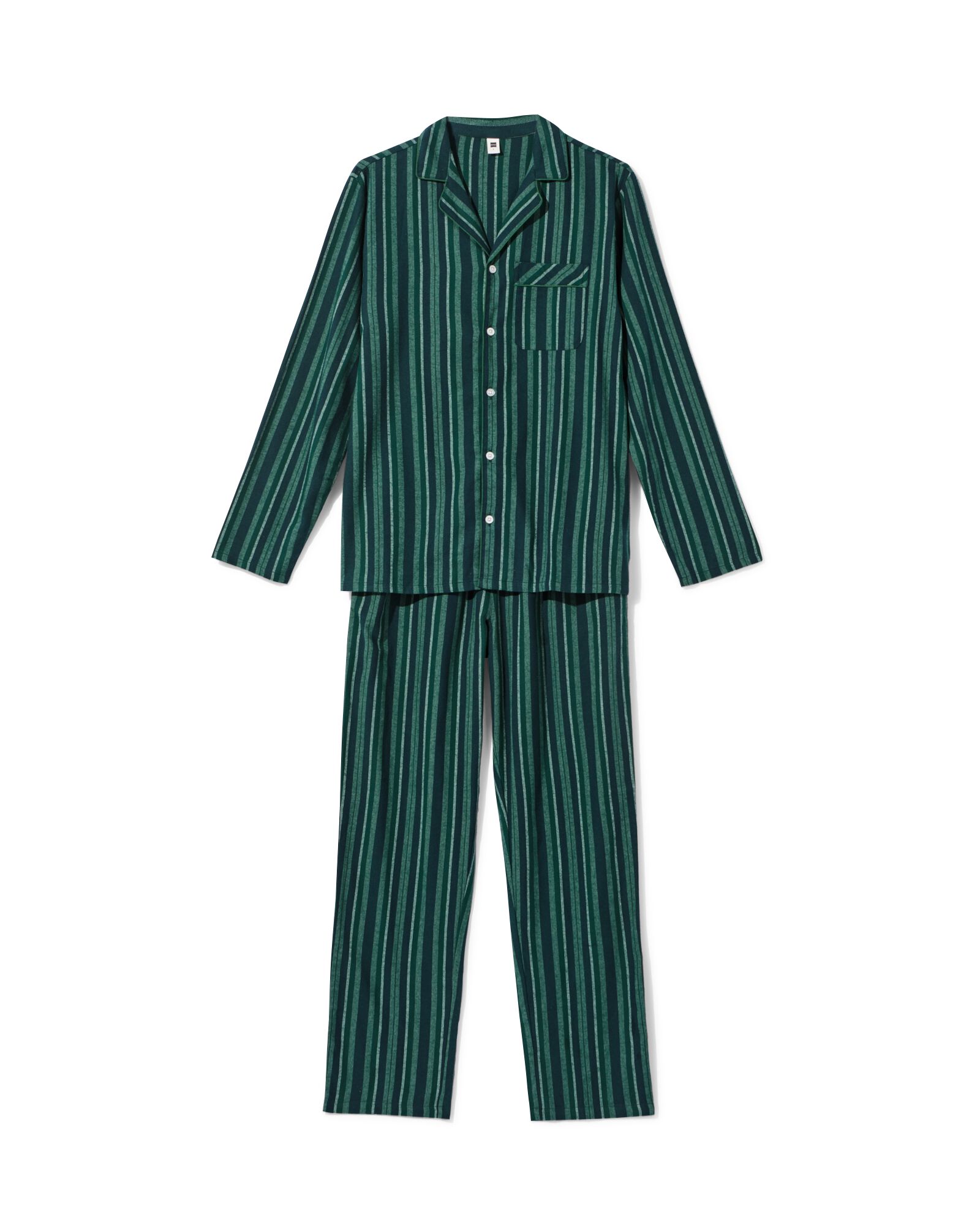 Herrenpyjama, gestreift dunkelblau dunkelblau - 23634450DARKBLUE - HEMA