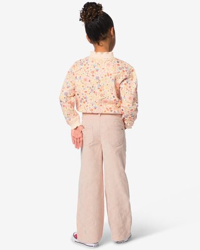 kinderbroek wijde fit corduroy bloemen roze roze - 30867607PINK - HEMA