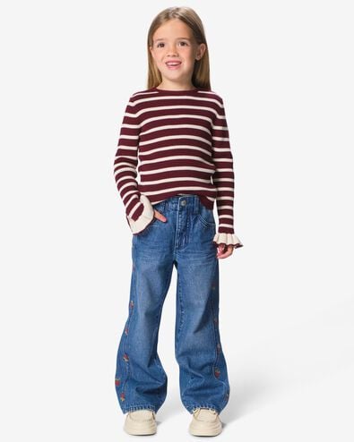 kinderjeans wide fit radijs middenblauw middenblauw - 30879131MIDBLUE - HEMA