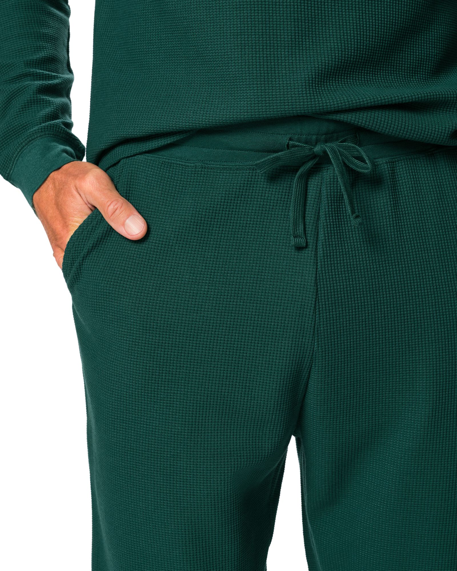Herrenpyjama Jules, Waffelstruktur dunkelgr&uuml;n dunkelgr&uuml;n - 23610510DARKGREEN - HEMA
