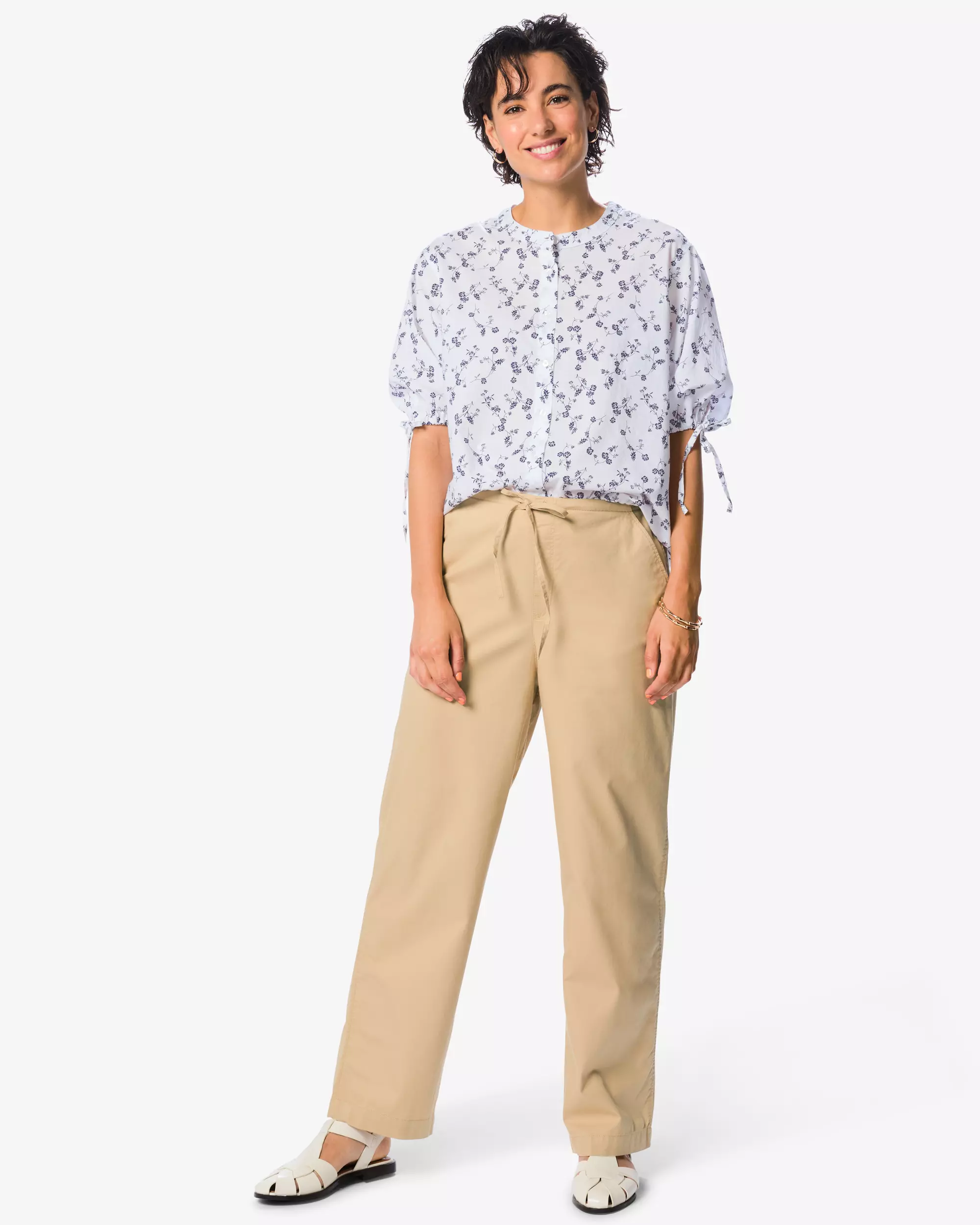 pantalon femme coupe décontractée jambe en tonneau