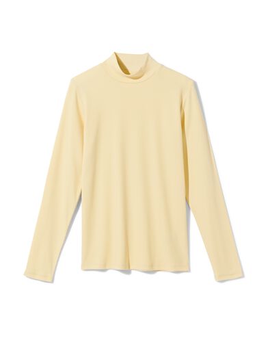 dames T-shirt Clara regular fit rib geel geel - 36306430YELLOW - HEMA