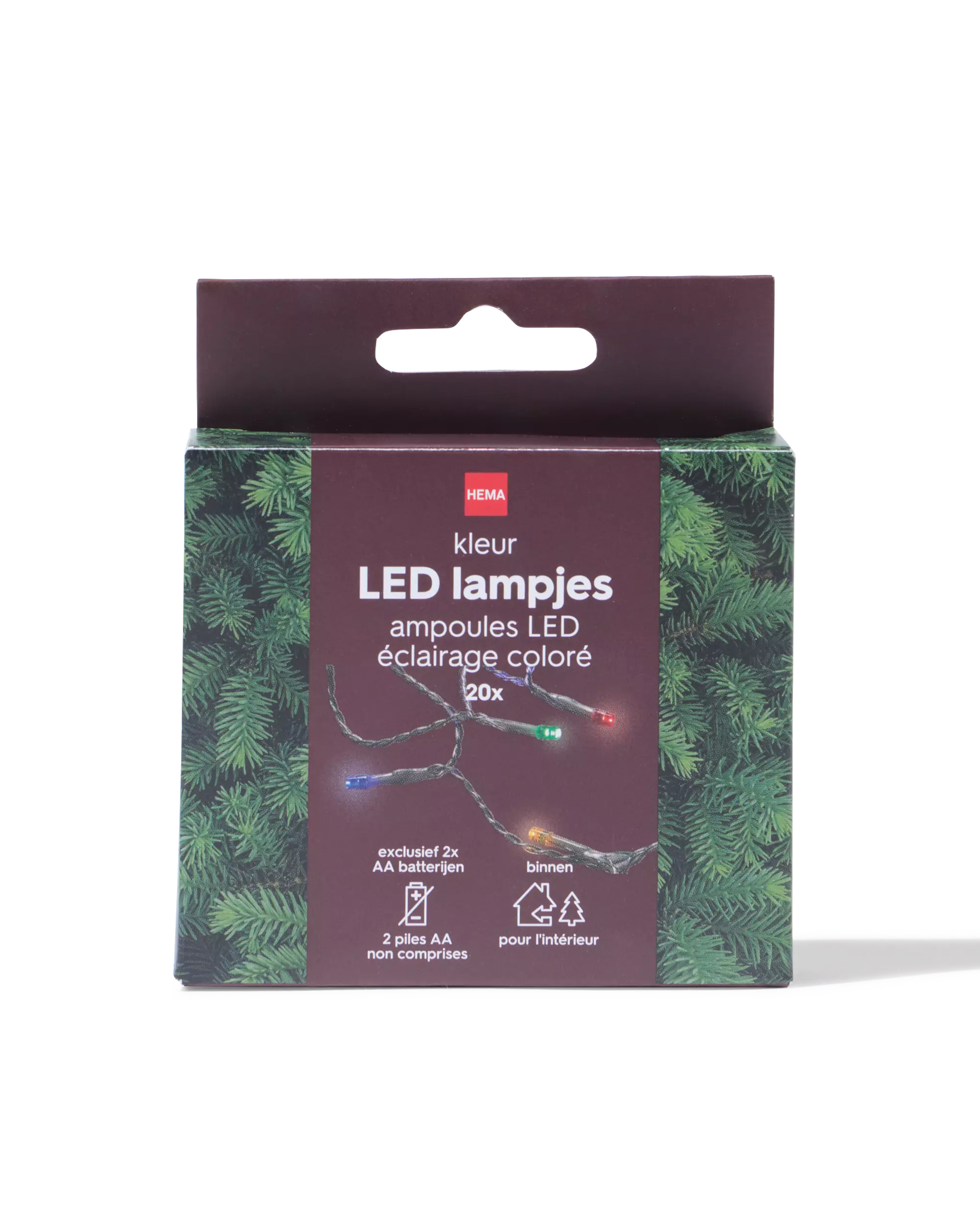 guirlande lumineuse de 20 cm avec 20 led de couleur pour usage intérieur