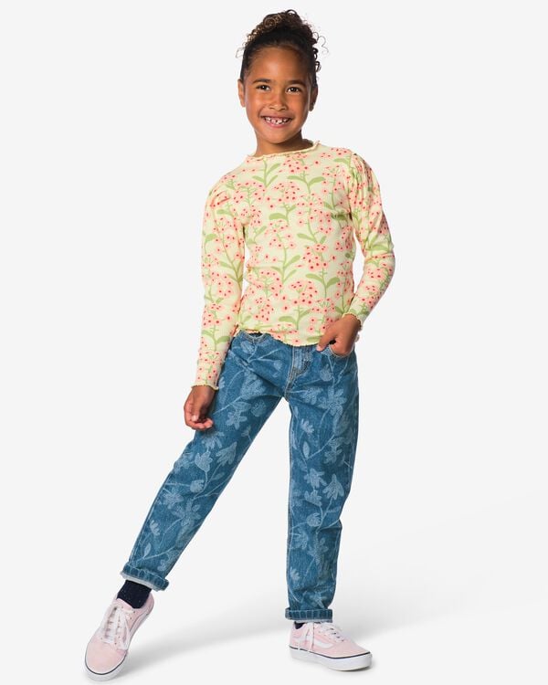 kinderjeans mom fit bloemen denim